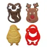 Embossing & cookie cutter set reindeer and Santa Claus, 2-piece