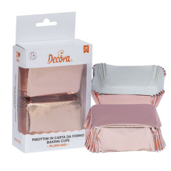 Astucci di carta per mini torte oro rosa, 36 pezzi