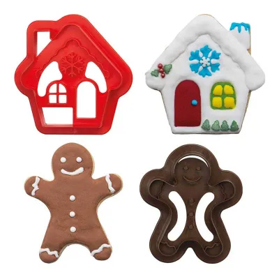 Set emporte-pièce maison et bonhomme pain d'épice 2 pièces
