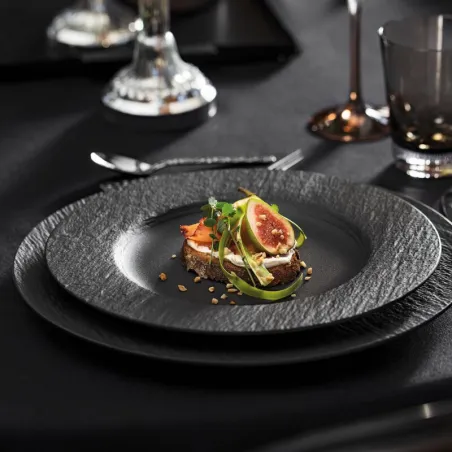 Piatto da portata Manufacture Rock 27 cm, nero di Villeroy & Boch