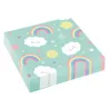 Tovaglioli arcobaleno e nuvole 33 x 33 cm, 16 pezzi