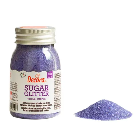 Glitter sugar purple, 100 g