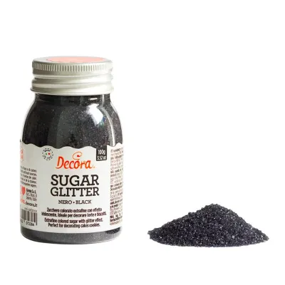 Glitzerzucker Schwarz, 100 g