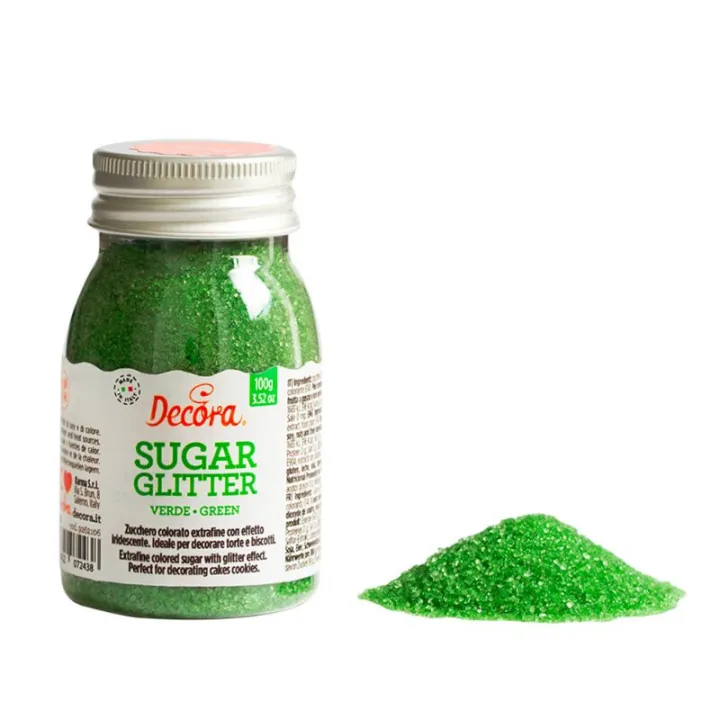 Glitter sugar green, 100 g