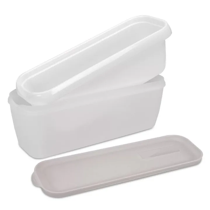 Double-walled ice cream container with lid, 1300 ml