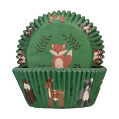 FunCakes Cupcakes-Backförmchen Waldtiere, 48 Stück