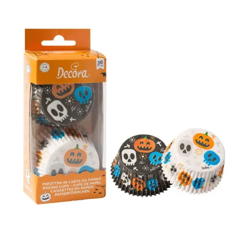 Stampi per cupcake a forma di teschio, 36 pezzi