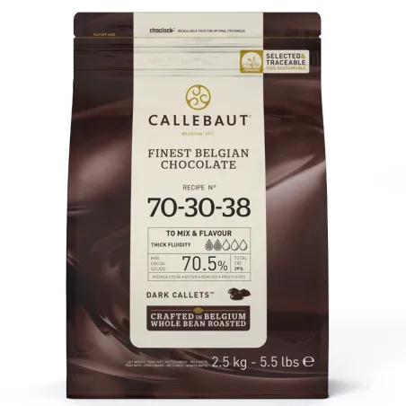 Cioccolato extra fondente Callebaut 70,5%, 2,5 kg