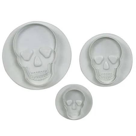 Set di tagliabiscotti a forma di teschio, 3 pezzi