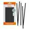 Paper straws black, 80 pieces