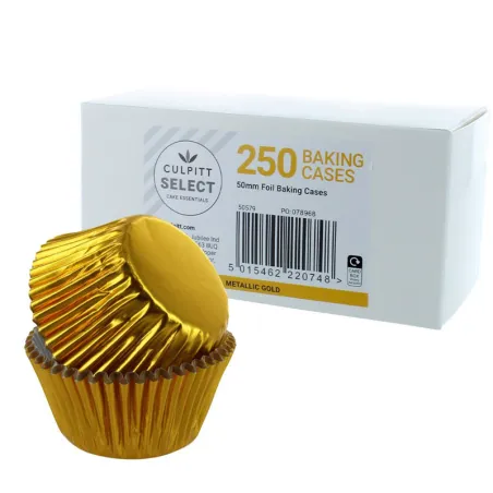 Stampi per cupcake oro metallizzato, 250 pezzi