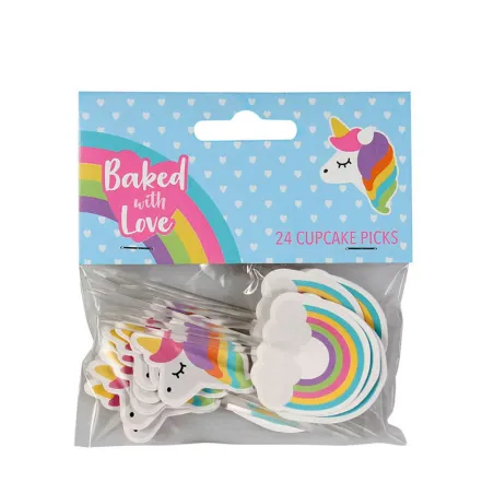 Cupcakes topper unicorno, 24 pezzi