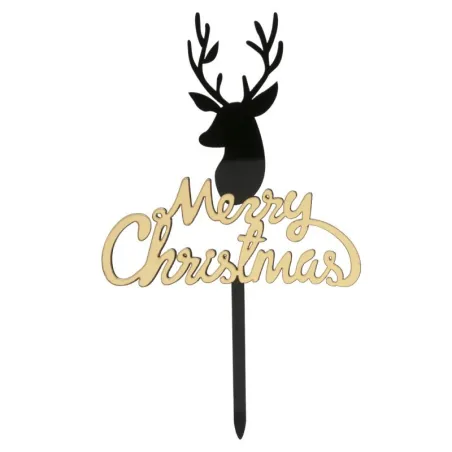 Caketopper Merry Christmas Black / Gold