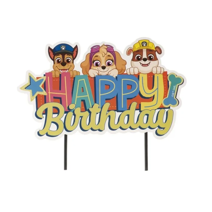 Cake topper Paw Patrol Buon compleanno
