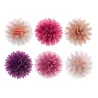 Esspapier Blumen Pompons, 12 Stück