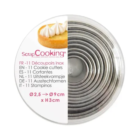 Cookie cutter set rings, 11 pieces