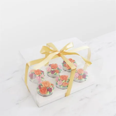 Scatola per cupcake trasparente per 6 cupcake