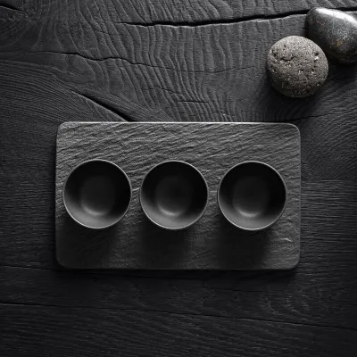 Manufacture Rock Dip Bowl Set 4 Pezzi, Nero di Villeroy & Boch