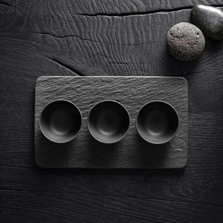 Manufacture Rock - Set de 4 coupelles à dips, Noir de Villeroy & Boch