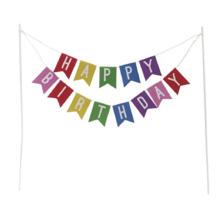 Guirlande Cake Topper multicolore Happy Birthday