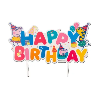Cake Toppers Happy Birthday Peppa Pig, 16.5 x 8 cm