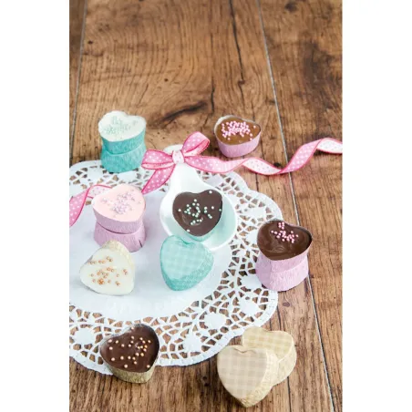 Cuori di capsule pralinate in alluminio, 30 pezzi per cioccolatini e tartufi pregiati