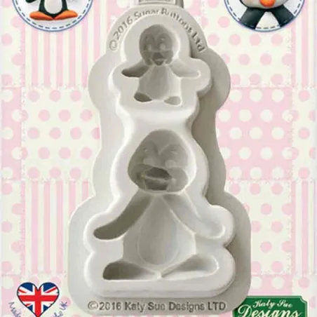 Silicone embosser penguin mother & baby