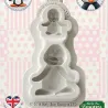 Gaufrage silicone pingouin mère & bébé