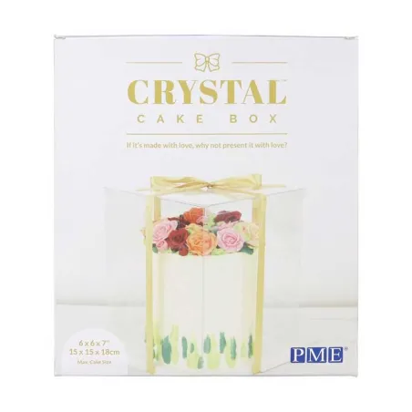 Cake box set transparent, 18 x 18 x 20 cm