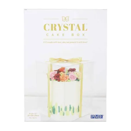 Set scatola per torte trasparente 22 x 22 x 30 cm