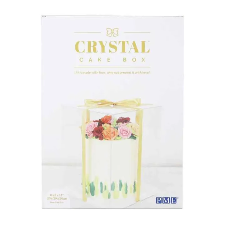 Transparent cake box set 22 x 22 x 30 cm