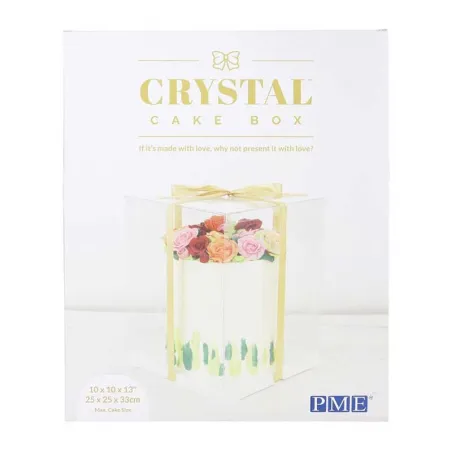 Transparent cake box set, 28 x 28 x 35 cm