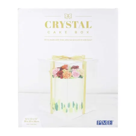 Transparent cake box set, 32 x 32 x 40 cm