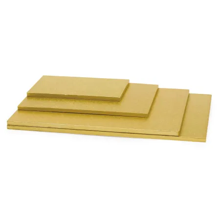 Plateau à gâteaux Rectangulaire extra fort Or 30 x 40 cm pour un transport sûr