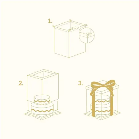 Set de boîtes à gâteaux transparentes, 28 x 28 x 35 cm