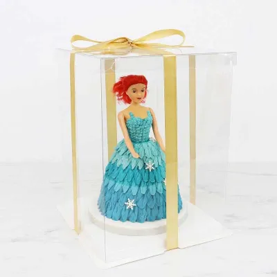 Transparent cake box set, 28 x 28 x 35 cm