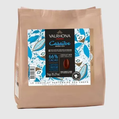 Valrhona copertura di cioccolato fondente, Caraibe 66% per prodotti al cioccolato di alta qualità