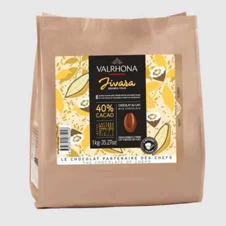 Valrhona copertura di cioccolato al latte, Jivara 40% per prodotti al cioccolato di alta qualità