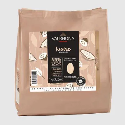 Valrhona copertura di cioccolato bianco, Ivoire 35% per prodotti al cioccolato di alta qualità