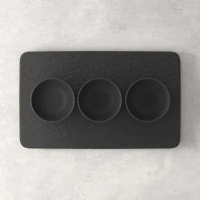 Manufacture Rock Dip Bowl Set 4 Pezzi, Nero di Villeroy & Boch