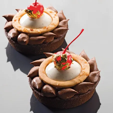 Perforated silicone mat round ⌀ 8 cm for tarts, pastry baskets and other sweet or savory pastries of your choice