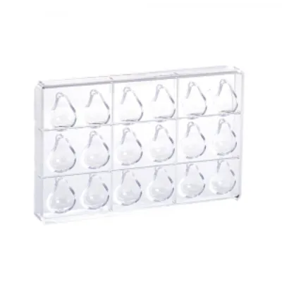 Praline mold pear, 18 pieces