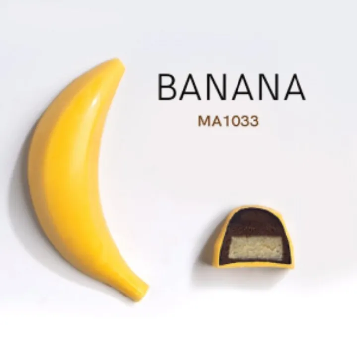 Banana praline mold, 16 pieces