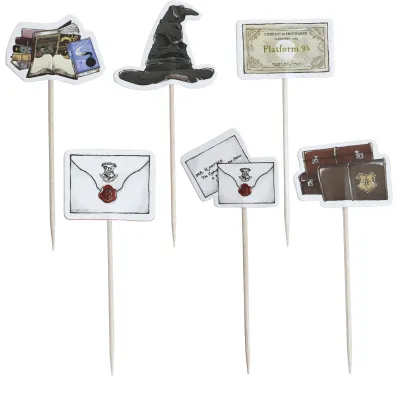 Stampi e toppers per cupcake Hogwarts, 24 pezzi ciascuno