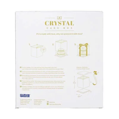 Cake box set transparent, 18 x 18 x 20 cm