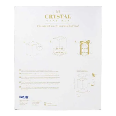 Transparent cake box set, 32 x 32 x 40 cm