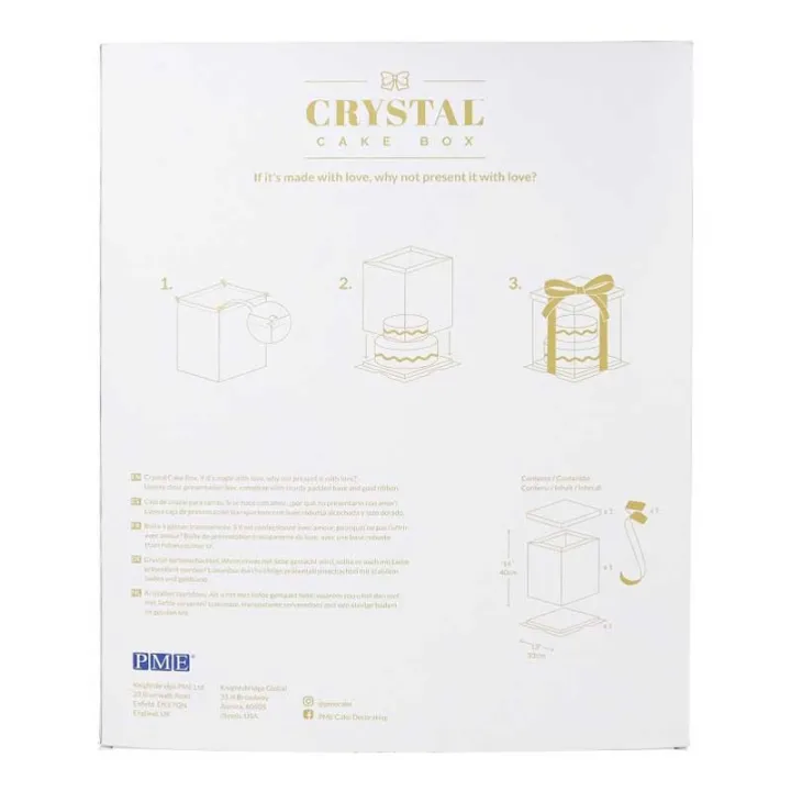 Set de boîtes à gâteaux transparentes, 32 x 32 x 40 cm
