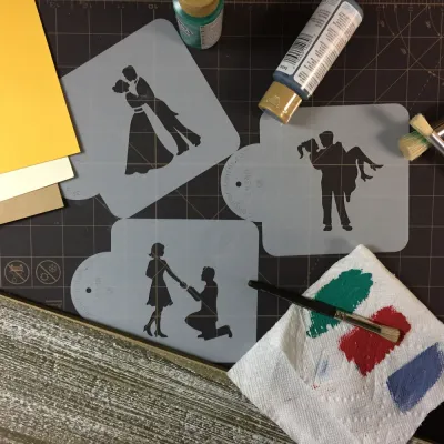 Stufen der Liebe Stencil für romantische Dekorationen