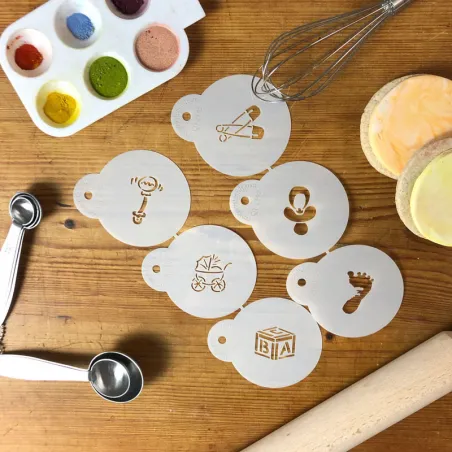 Baby Stencils pour d'adorables motifs de bébé sur vos desserts