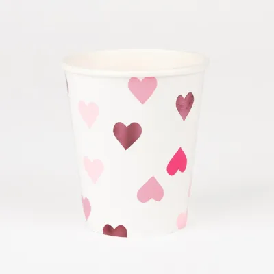 Mug cuori rosa, 8 pezzi